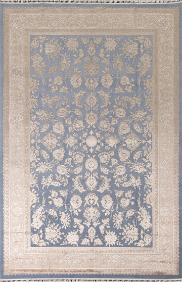 Floral Blue Tabriz Traditional Area Rug 7x10