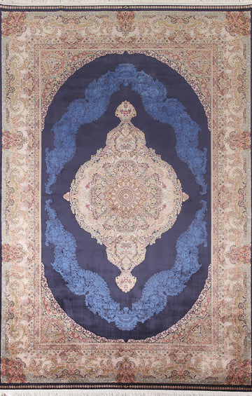 Blue Traditional Tabriz Oriental Area Rug 7x10