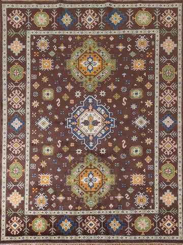 Geometric Kazak Oriental Area Rug 8x10
