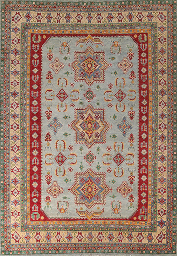 Geometric Wool Kazak Oriental Area Rug 10x13