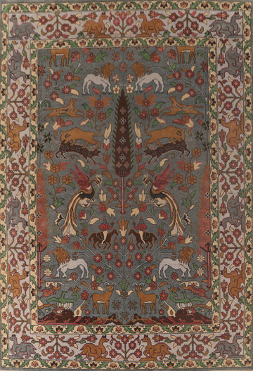 Animal Pictorial Ziegler Oriental Area Rug 10x14