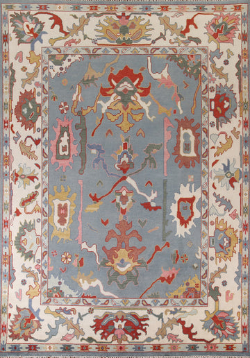 Handmade Blue Oushak Oriental Area Rug 9x12