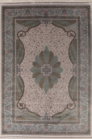 Traditional Qum Turkish Area Rug 8x11