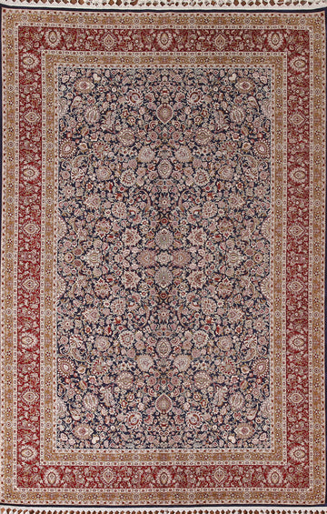 Blue Floral Tabriz Traditional Area Rug 7x10