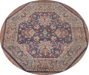 Blue Octagon Heriz Serapi Oriental Rug 6x6