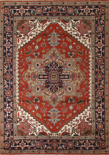 Orange Heriz Serapi Oriental Rug 9x12