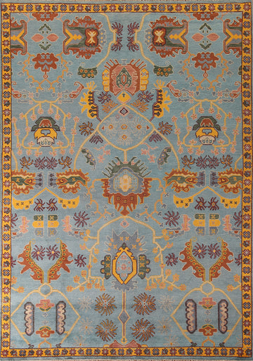 Light Blue Oushak Oriental Area Rug 9x12