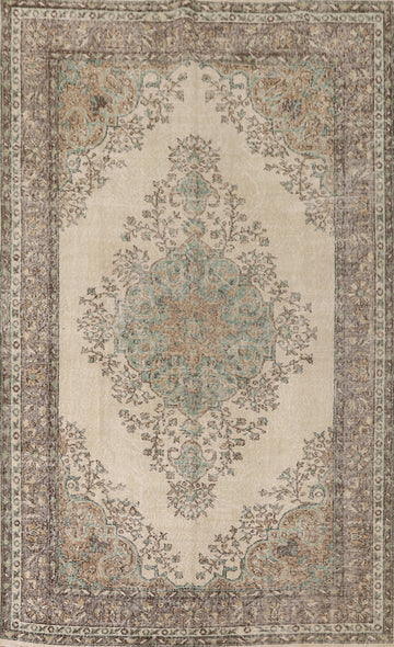 Distressed Anatolian Turkish Area Rug 6x9