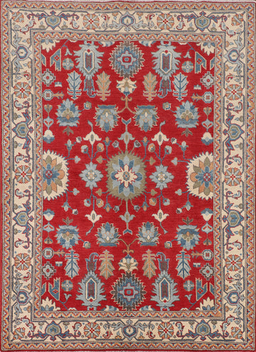 Handmade Red Kazak Oriental Rug 5x7