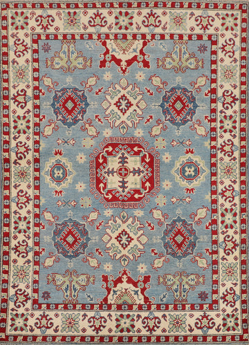 Light Blue Kazak Oriental Rug 5x7