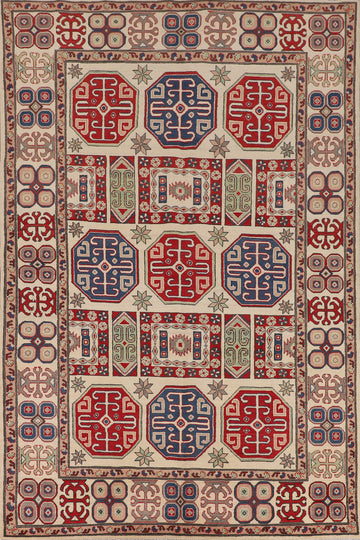 Handmade Wool Kazak Oriental Area Rug 7x10