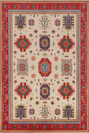 Geoemtric Kazak Oriental Area Rug 7x10