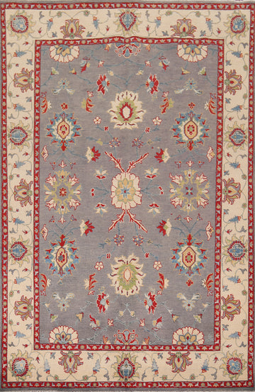 Gray Floral Oushak Oriental Area Rug 6x9