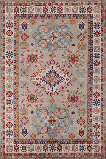 Geometric Kazak Oriental Area Rug 7x10