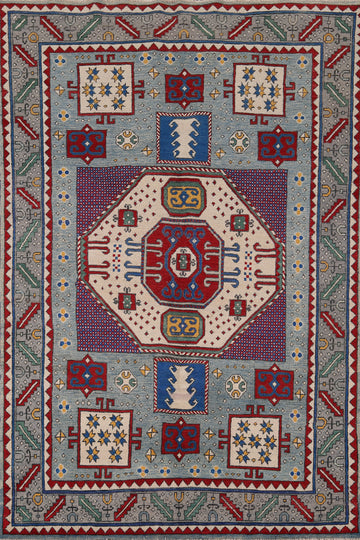 Handmade Wool Kazak Oriental Rug 5x7