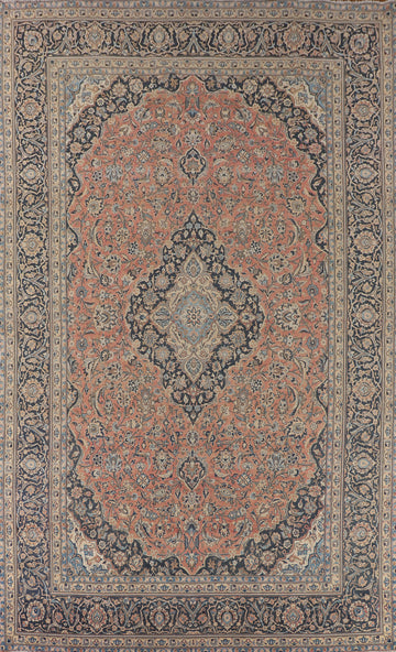 Traditional Pink Kashan Persian Large Rug 10x16