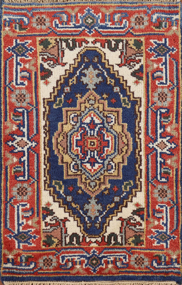 Navy Blue Heriz Serapi Indian Accent Rug 2x3