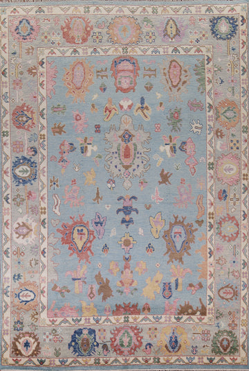 Light Blue Oushak Oriental Area Rug 9x12