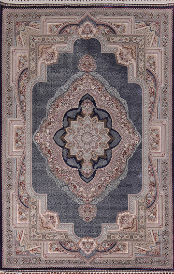 Victorian Style Blue Qum Turkish Traditional Rug 7x10