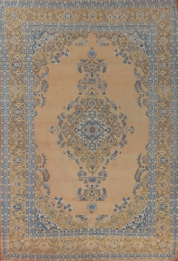 Vintage Wool Kashan Persian Area Rug 10x13