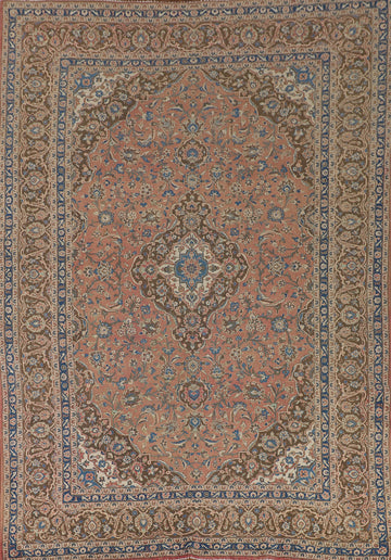 Handmade Floral Mashad Persian Area Rug 8x11