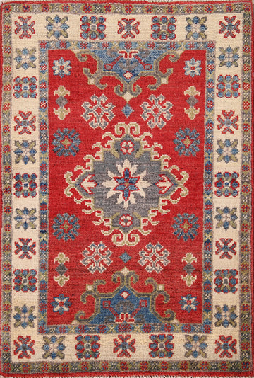 Red Kazak Handmade Foyer Rug 2x3