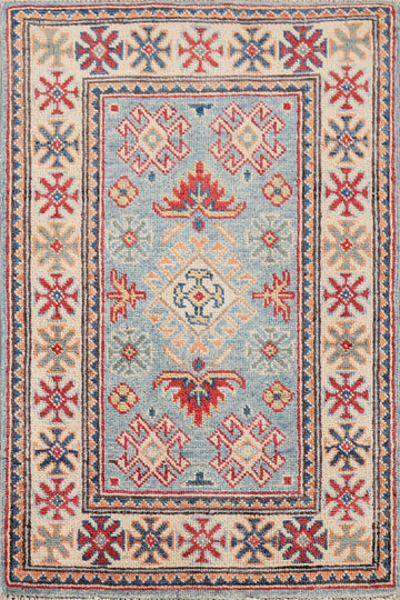 Light Blue Kazak Handmade Accent Rug 2x3