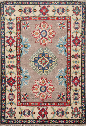 Geometric Wool Kazak Accent Rug 2x3