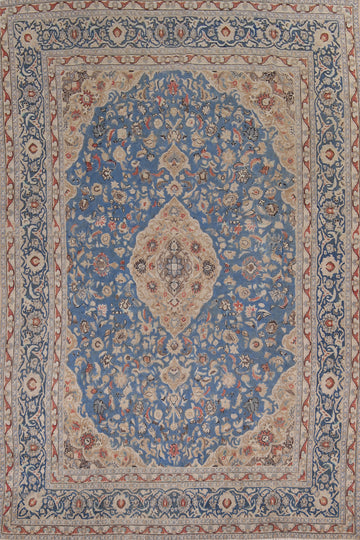 Handmade Blue Floral Tabriz Persian Area Rug 9x13