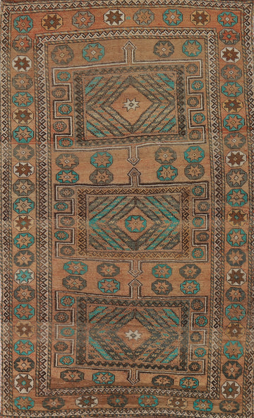 Vintage Wool Geometric Shiraz Persian Area Rug 6x9