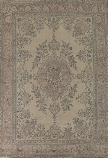 Distressed Wool Tabriz Persian Area Rug 9x13