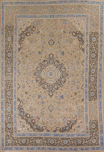 Traditional Floral Mashad Persian Area Rug 9x13