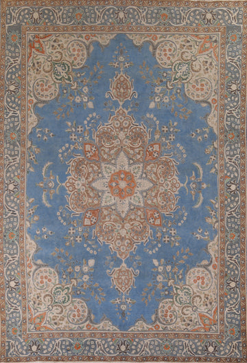 Handmade Blue Tabriz Persian Area Rug 10x13