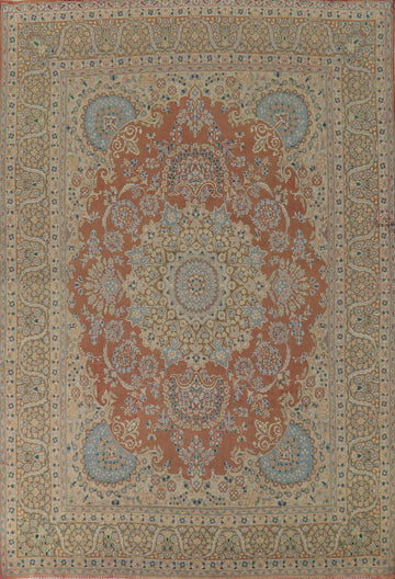 Vintage Floral Kerman Persian Area Rug 10x13