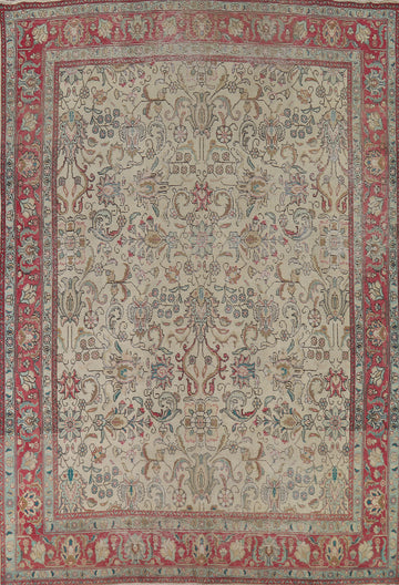 All-Over Distressed Tabriz Living Room Persian Rug 9x12