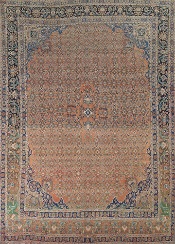 Orange Wool Handmade Bidgar Persian Area Rug 10x13