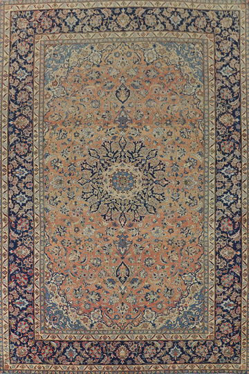 Vintage Wool Orange Najafabad Persian Area Rug 10x13