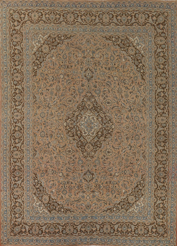 Handmade Floral Mashad Persian Area Rug 9x12