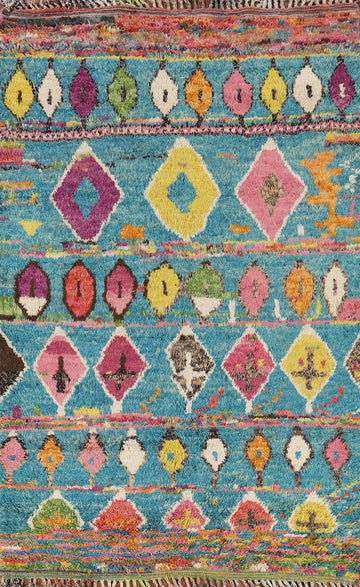 Turquoise Blue Moroccan Oriental Area Rug 6x10