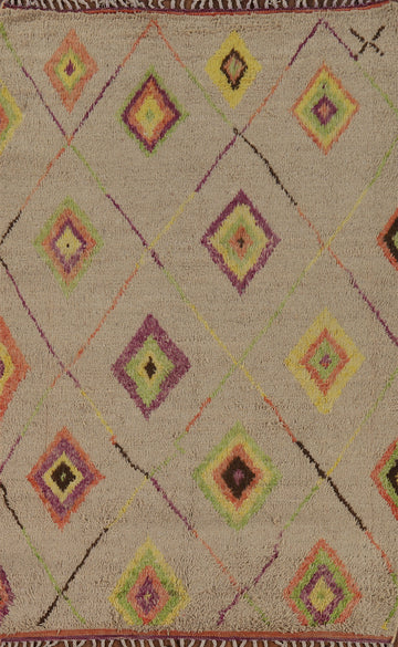 Trellis Geometric Moroccan Wool Area Rug 5x8