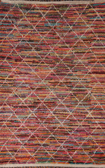 All-Over Trellis Wool Moroccan Area Rug 6x9