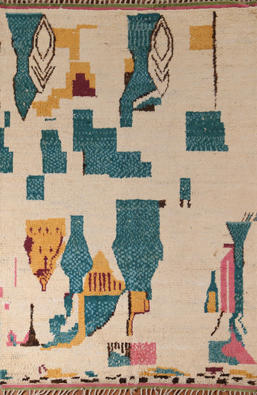Abstract Plush Geometric Moroccan Area Rug 6x10