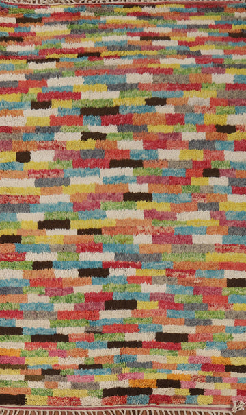 Plush Colorful Moroccan Wool Area Rug 6x10