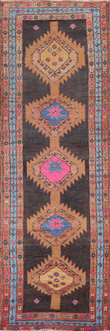Handmade Wool Ardebil Persian Runner Rug 4x13