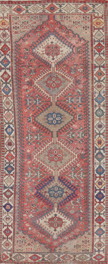 Distressed Wool Bakhtiari Persian Runner Rug 3x10