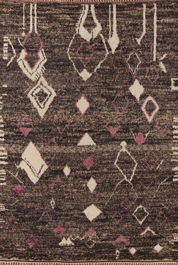 Brown Plush Moroccan Oriental Area Rug 9x12