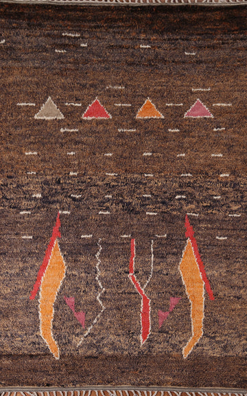 Brown Plush Moroccan Area Rug 6x10