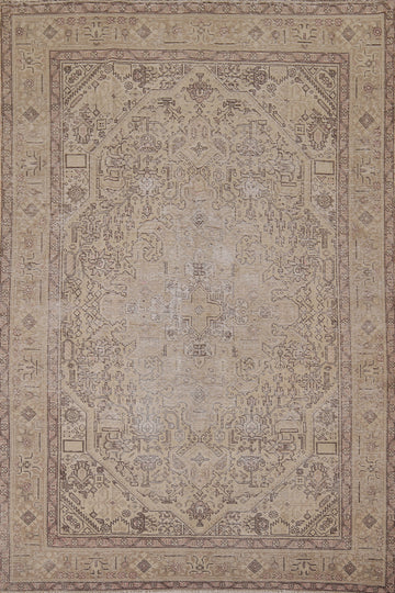 Distressed Wool Tabriz Persian Area Rug 6x10