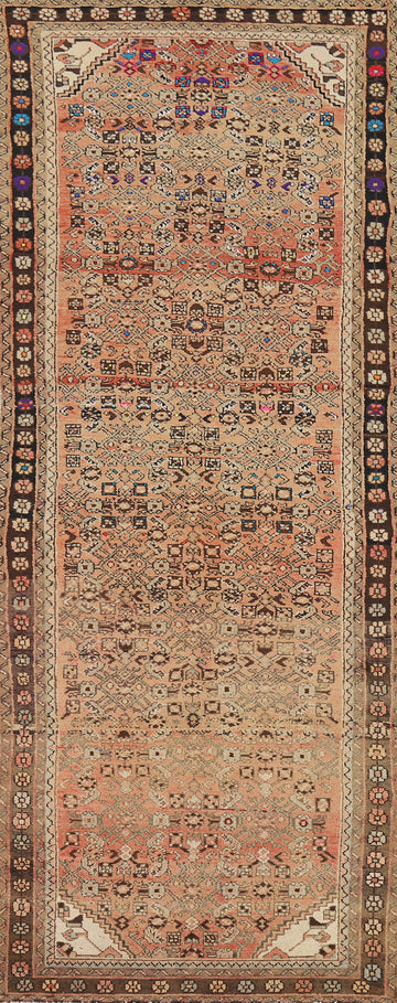 Geometric Hamedan Persian Runner Rug 3x10