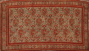 Pre-1900 Antique Senneh Vegetable Dye Persian Rug 2x3